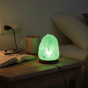 Mini USB Carved Himalayan Salt <b>Lamp</b> Eco-Friendly Natural <b>Crystal</b> Rock Green Light <b>Table</b> <b>Lamp</b> Desktop Decor Color Changing Night - Product Image 4