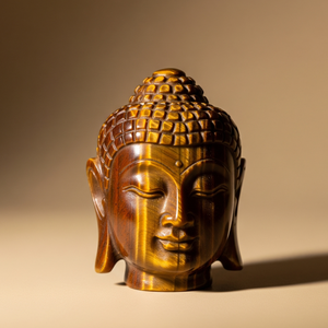 Hecha a mano cabeza de Buda estatua estatuilla Ojo de Tigre cristal cuarzo Chakra pulsera tallada piedra semipreciosa estilo artesanal - Product Image 6