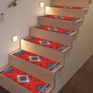 Printed Rug: Rustic Step Rug, Classic Step Rug, Colorful Step Rug - Product Image 1