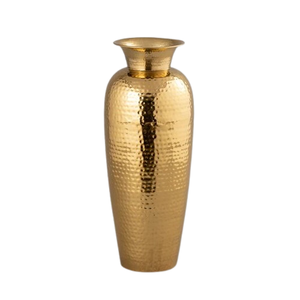 Vase à fleurs en nickel martelé, design luxueux, décoration intérieure dorée pour la maison, le bureau et l'hôtel - Product Image 2