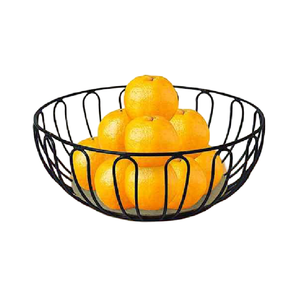 Cesta de Almacenamiento de Frutas de Alambre Metálico Circular Moderna y Ecológica con Diseño de Malla de Alambre de Hierro a Precio Económico para Alimentos de Cocina - Product Image 1