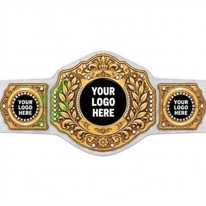 Cinturón de Campeonato de Lucha Libre Personalizado, Metal Rojo y Dorado con Espacio para Logotipo, Personalización, Equipo Deportivo - Product Image 6