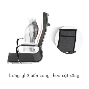 เก้าอี้ตาข่ายพนักพิงสูง รุ่น HOM1007-08 ปรับพนักพิงศีรษะได้ ฐานรองเข่าโครเมียม พับได้ เหมาะสำหรับบ้าน สำนักงาน โรงงาน ห้องนอน โรงพยาบาล - Product Image 6