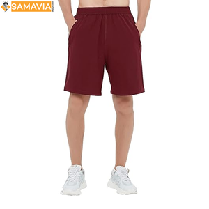 Pantalones cortos deportivos informales de malla para hombre, ropa deportiva ligera de secado rápido para gimnasio y entrenamiento, lienzo, decoración de patrón sólido para correr - Product Image 4