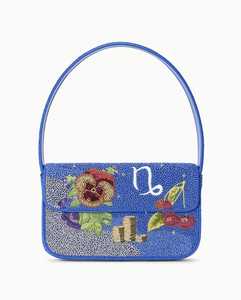 Sac à bandoulière noir perlé, sac à main en perles de verre, sac à main brodé cartes à jouer, pochette à rabat, sacoche de soirée pour femmes - Product Image 5