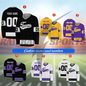 Ensemble d'uniformes de hockey sur glace de qualité supérieure, respirants, anti-humidité, antibactériens, 100 % polyester, vente en gros d'usine, personnalisables - Product Image 2