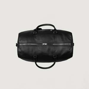 Sac de voyage pliable en cuir noir Darrio pour homme, style week-end, avec fermeture éclair, durable, pour le fitness, les voyages, la gym, les activités de plein air, en maille polyester - Product Image 4