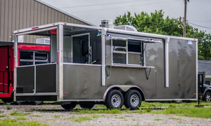 Nouveau camion de restauration rapide Blackout 8.5x22 en aluminium et fibre de verre, 4 roues, résistant à la rouille, avec GPS intégré, chauffage intégré, garantie 3 ans, barbecue - Product Image 3