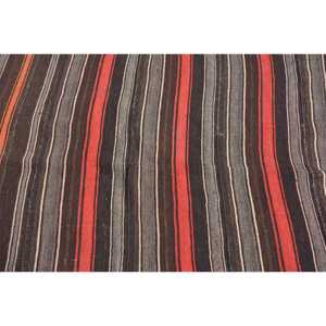 พรมคิลิมขนาด 6.7x5.3 ฟุต พรมวินเทจตุรกี พรมลายปะติดสีน้ำตาลแดง - Product Image 5