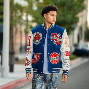 Nouvelle arrivée, veste universitaire réversible écologique à col montant personnalisé, de haute qualité, vêtements scolaires, baseball, homme - Product Image 1