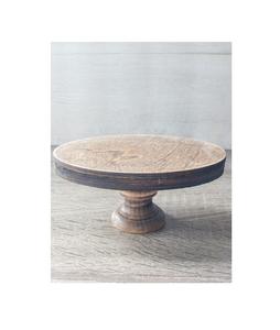 Hermoso Soporte redondo de madera para pasteles con superficie pulida para guardar creaciones de postres en la fiesta de té brunch o celebración de compromiso - Product Image 1