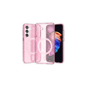 Étui en cuir pailleté de luxe compatible MagSafe pour Samsung Galaxy S23 FE, coque transparente en silicone antichoc pour Plus - Product Image 2