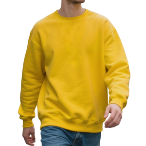 Sudadera Personalizada de Color Amarillo Sólido, Tejido Suave y Pesado, Mezcla de Algodón Básico, Transpirable, con Envío DDP - Product Image 5