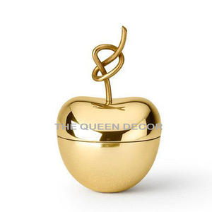 Poids de papier de forme de pomme en métal en laiton de luxe pour le bureau à domicile et l'artisanat décoratif de poids de papier de table d'école - Product Image 1