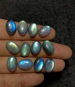 Natural Labradorite Gemstone Smooth Oval Shape Cabochons 14x10 MM 8 Pieces High Quality Wholesale <b>Gems</b> For Jewelry Crafting - Product Image 2