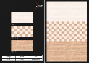 Azulejos de cerámica para pared de 300x600 mm, diseño interior, para baño y cocina, acabado brillante y mate, superficie con efecto de azúcar tallado, diseño de pared interior de lujo. - Product Image 2