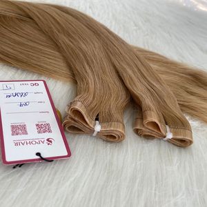 Calidad de lujo Recto Crudo Vietnamita Trama plana Color Rubio Cabello humano Sin caída Sin enredos Virgen Remy Cabello teñido - Product Image 2