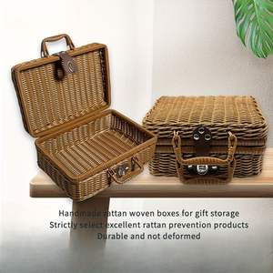 Caja de embalaje de joyería de ratán, caja de almacenamiento de joyería de mimbre de ratán, caja de ratán asequible, caja de ratán de Jacinto de hierba marina - Product Image 2