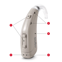 Audífonos BTE Signia Fast P de 4 Canales para Adultos Mayores Audífonos no Recargables de Ajuste Instantáneo para Personas con Sordera
