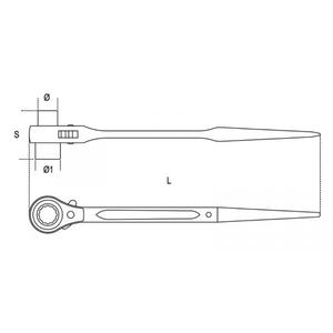 Clé à anneau décalée à double extrémité BETA Conception à cliquet pour une fixation pratique des boulons d'échafaudage - Product Image 2