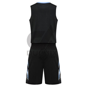 Uniforme de basket-ball pour hommes sur mesure, sans manches, antibactérien, séchage rapide, motif 3D imprimé par transfert thermique, services OEM - Product Image 2
