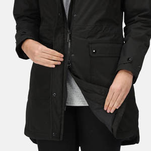 Meilleure vente femmes élégant hiver Parka veste respirant de haute qualité Long manteau fourrure décoration fermeture à glissière coton remplissage - Product Image 3