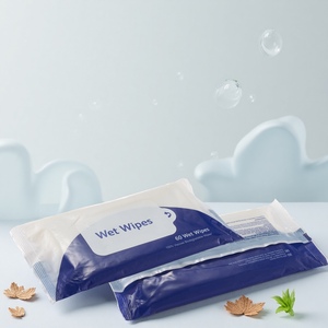 Lingettes humides Uniquality 60 pièces non tissées biodégradables pour le soin de la peau, le nettoyage des mains et de la bouche, usage adulte - Product Image 3