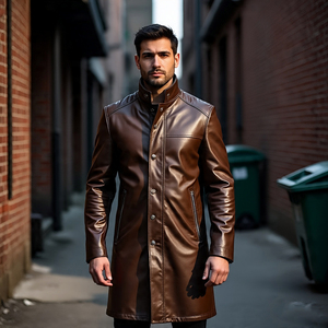 Chaquetas de cuero genuino con letras de piel para hombre, ropa de abrigo para motocicleta, chaquetas con letras de cuero de oveja, logotipo personalizado para hombre - Product Image 4