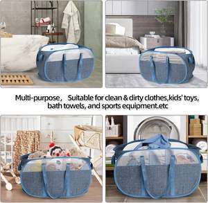 OEM Factory Multifunctional Foldable Collapsible Tear Proof <b>Pop</b> <b>up</b> <b>Laundry</b> <b>Basket</b> with Strong Dual Handles Made in Vietnam - Product Image 6