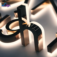 Enseigne LED 3D rétroéclairée en acier inoxydable personnalisée de qualité supérieure, compatible HomeKit, transformateur CA, IP65, pour bureaux, mariages, bâtiments, commerces