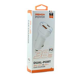 Cargador de Coche C25 PD38W con Puertos USB C y USB A, Carga Rápida Universal para Teléfonos Móviles y Dispositivos, Entrada de 12V 24V - Product Image 3