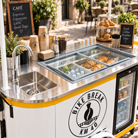 Chariot alimentaire sur roues entièrement équipé, personnalisé OEM, chariot à café mobile, mini remorque alimentaire, chariot à glaces à vendre