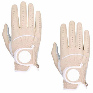 Guantes de golf Antideslizante Blanco y azul Cabretta Guantes de cuero Hombres/hombres Transpirable Alta calidad - Product Image 1