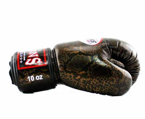 ถุงมือหนังสำหรับฝึกและซ้อมมวยสีดำถุงมือ2024ออกแบบบทความงูล่าสุด - Product Image 3