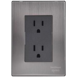 Piastra Assemblata, MXIOX-001, 1 Pezzo, Contatto Duplex, 125-250VAC, 15A, 50/60Hz, Argento/Oxford, Acciaio Inossidabile/PC. - Product Image 1