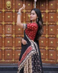 Rayonne pure de qualité supérieure Lehenga Choli avec miroir réel lourd Duptta pour Navaratri spécial vêtements ethniques les plus vendus femmes fille - Product Image 6