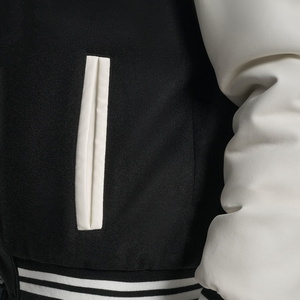 High Street Coated Varsity Bomber Jacket for <b>Men</b> with Stand Collar High Quality Winter Plus Size Custom Logo - Product Image 5