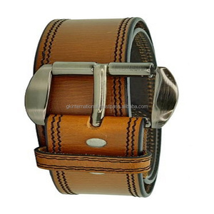 Ceinture décontractée en cuir de vachette pleine fleur pour hommes ceinture en jean de haute qualité à double couture avec boucle ardillon à rouleau classique - Product Image 6
