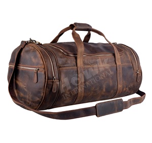 กระเป๋าดัฟเฟิลหนังสไตล์สปอร์ตแฮนด์เมดกระเป๋าเดินทางแบบกำหนดเองพร้อมซิปปิดราคาไม่แพง - Product Image 2