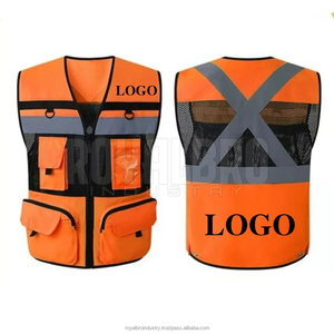 Customized Logo High Visibility Safety Vest Breathable Polyester Night Cycling Work Clothes for Construction Workers - Product Image 5