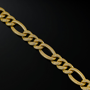 Wholesale Yellow Gold Tennis Charm <b>Bracelet</b> with Diamonds-Gift - Product Image 2