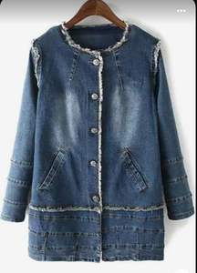 Chaqueta Larga de Mezclilla para Mujer, Estilo Chic, Holgada, Versátil, Hasta la Rodilla, Moderna, Ideal para Combinar, Estilo Vintage Urbano - Product Image 2