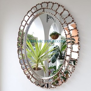 Meilleure vente de miroir mural en métal plaqué cuivre Unique New Look Prime Quality Handmade New Style Classic Wall Decor Mirror - Product Image 3