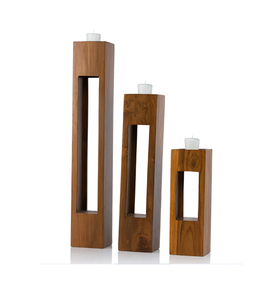 Nouveau Design Bougeoir En Bois Avec 2 Bougeoirs Table Décor À La Maison Conteneur De Stockage meilleur design Look Élégant - Product Image 3