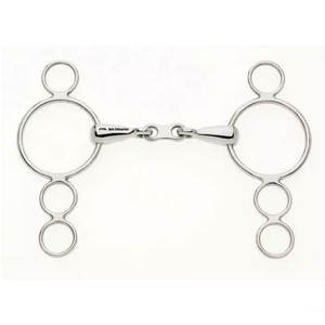 Bocado de Caballo Lorina Continental de 4 Anillos, Tipo Snaffle, de Acero Inoxidable, de Primera Calidad, para un Control y Equilibrio Mejorados - Product Image 1