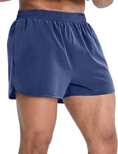 Pantalones cortos informales hasta la rodilla de verano para hombre con bolsillos con cremallera, cintura elástica de tela de secado rápido, logotipo personalizado disponible - Product Image 2