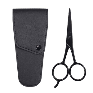 Pochette en cuir PU noir professionnel ciseaux de coupe de cheveux rasoir bord tranchant en acier inoxydable cheveux et barbe cisailles - Product Image 3