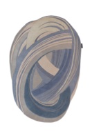 Handgetufteter Neuseeland-Wollteppich, blau, Schlingenmuster, modern, hochflorig, dick, oval, abstraktes Design, schmutzabweisend, fusselfrei, für Zuhause