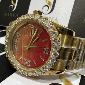 นาฬิกาผู้ชายคุณภาพสูงกันน้ำทำจากสเตนเลสนาฬิกาควอตซ์เพชรหรูหรา VVS1เพชรเพชร - Product Image 3