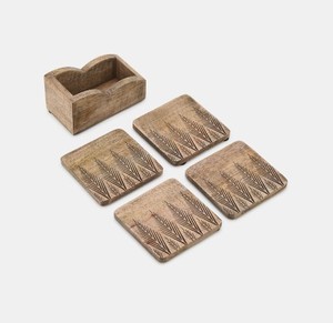 Ensemble de 4 sous-verres en bois naturel parfait pour tasse de table tasse sous-verre protecteur de boisson de qualité supérieure pour les cadeaux de décoration intérieure élégants - Product Image 3